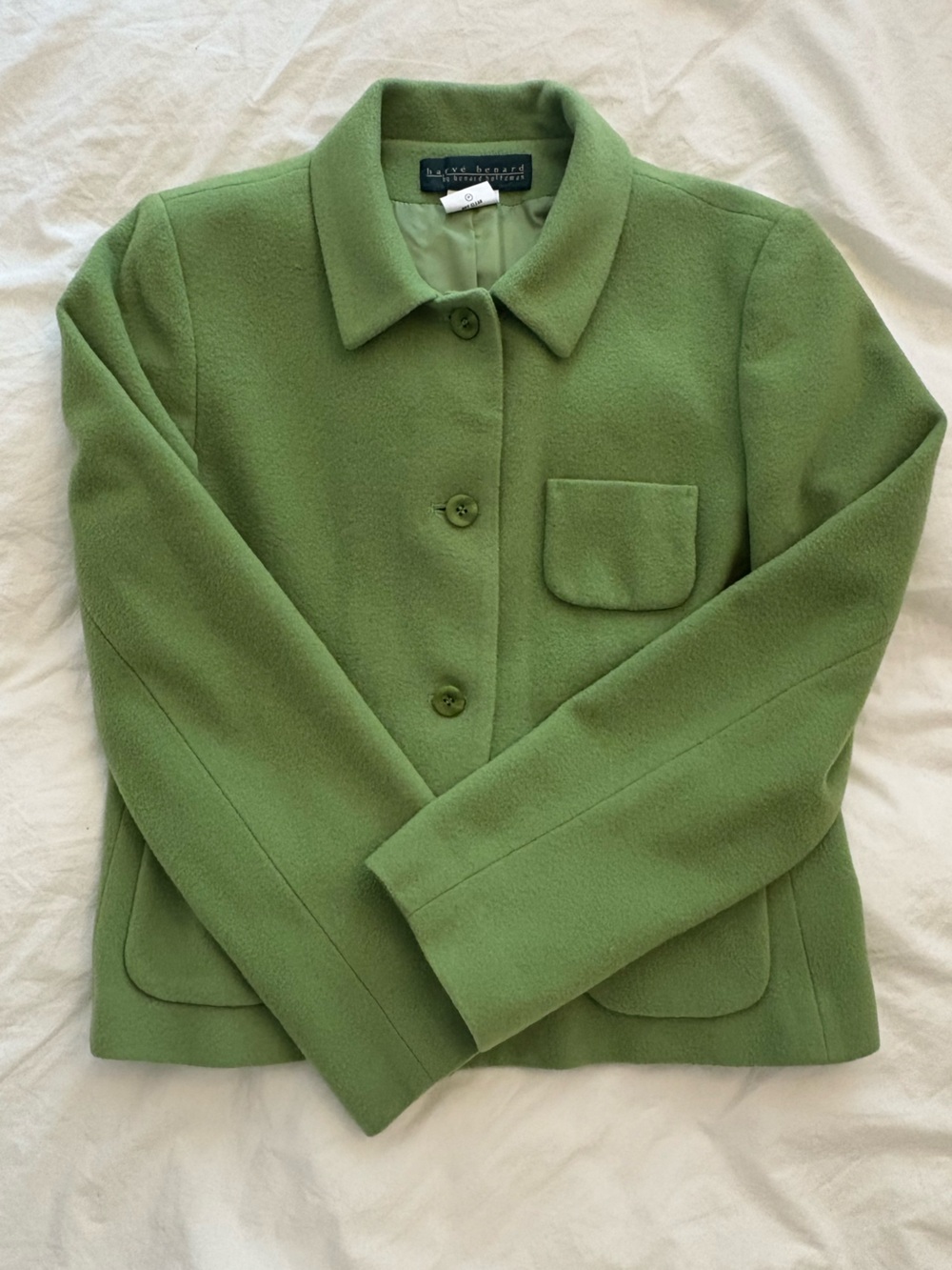 Harve Benard Wool Blazer Pea Coat in Green